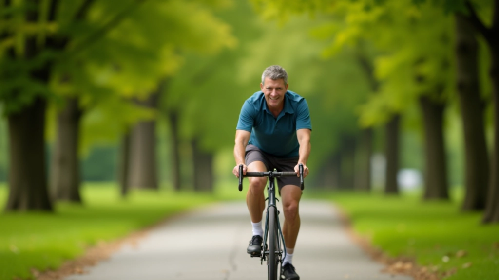 Rowerzysta na Alei Kasztanowej w Nałęczowie